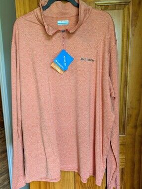 Columbia Omni-Shade Tech Trail 1/4 Zip Pullover Long Sleeve Sun Protect XXL NWT